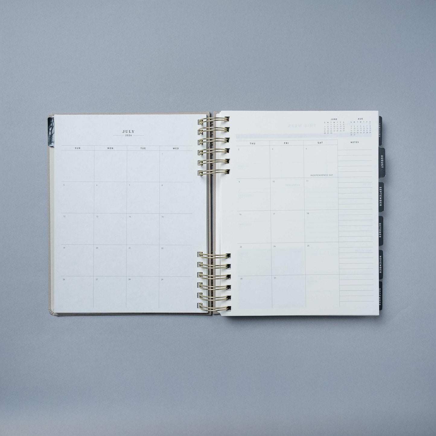 15 Month 2026-2027 8"x 10" Monthly/Weekly Planner - Warm Gray