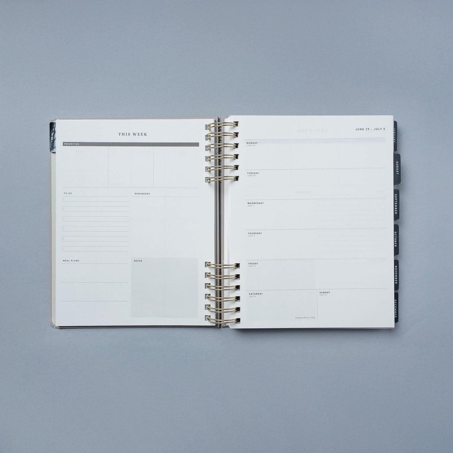 15 Month 2026-2027 8"x 10" Monthly/Weekly Planner - Warm Gray