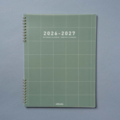 12 Month 2026-2027 8.5"x 11" Monthly Planner - Dark Sage