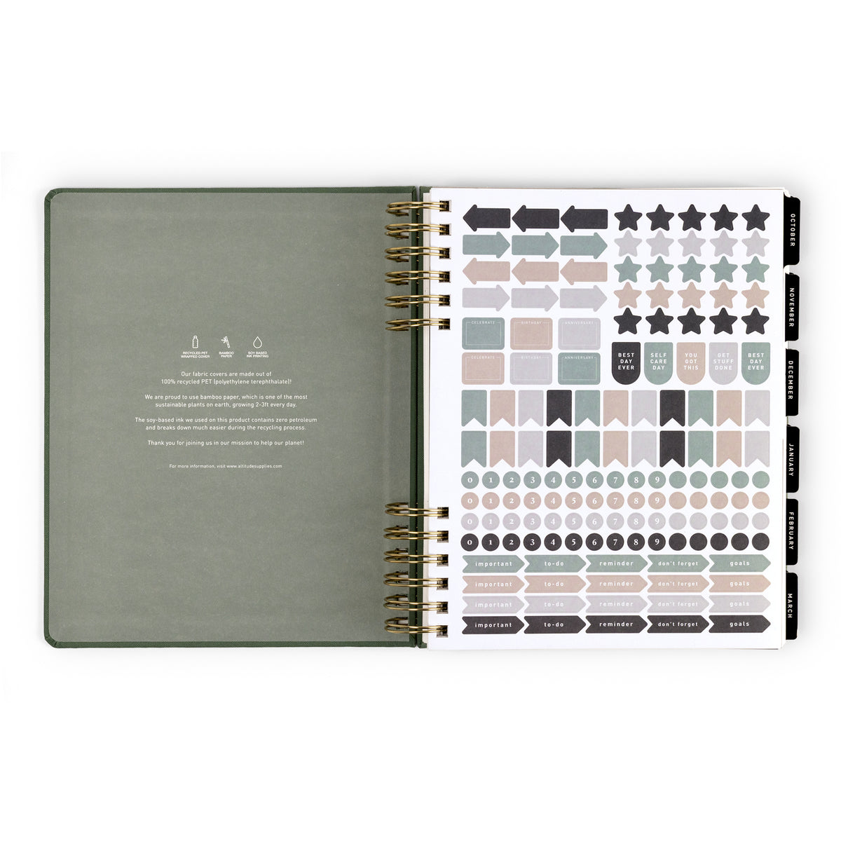 2026-2027 Weekly/Monthly Planner Sage Green