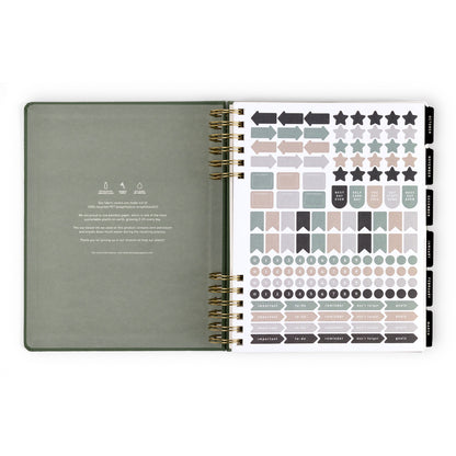 2026-2027 Weekly/Monthly Planner Sage Green