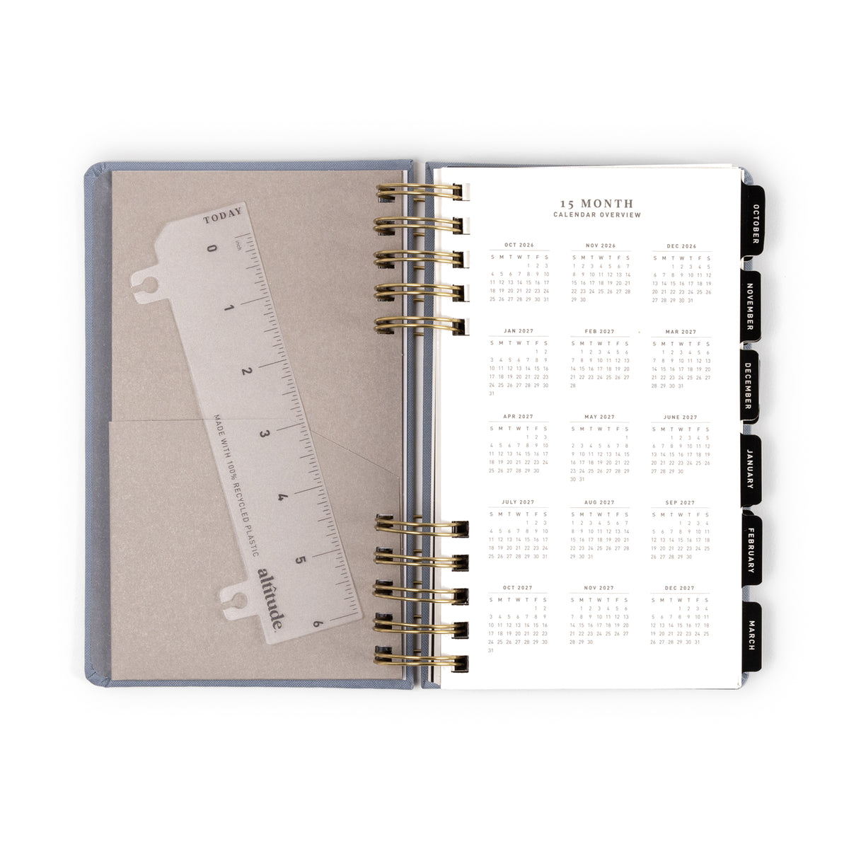 2026-2027 Weekly/Monthly Planner Slate Blue