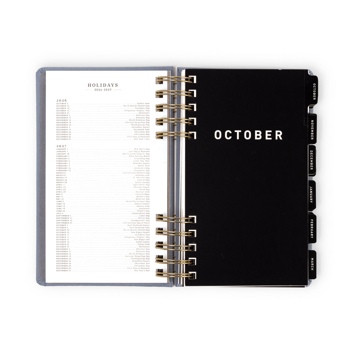 2026-2027 Weekly/Monthly Planner Slate Blue