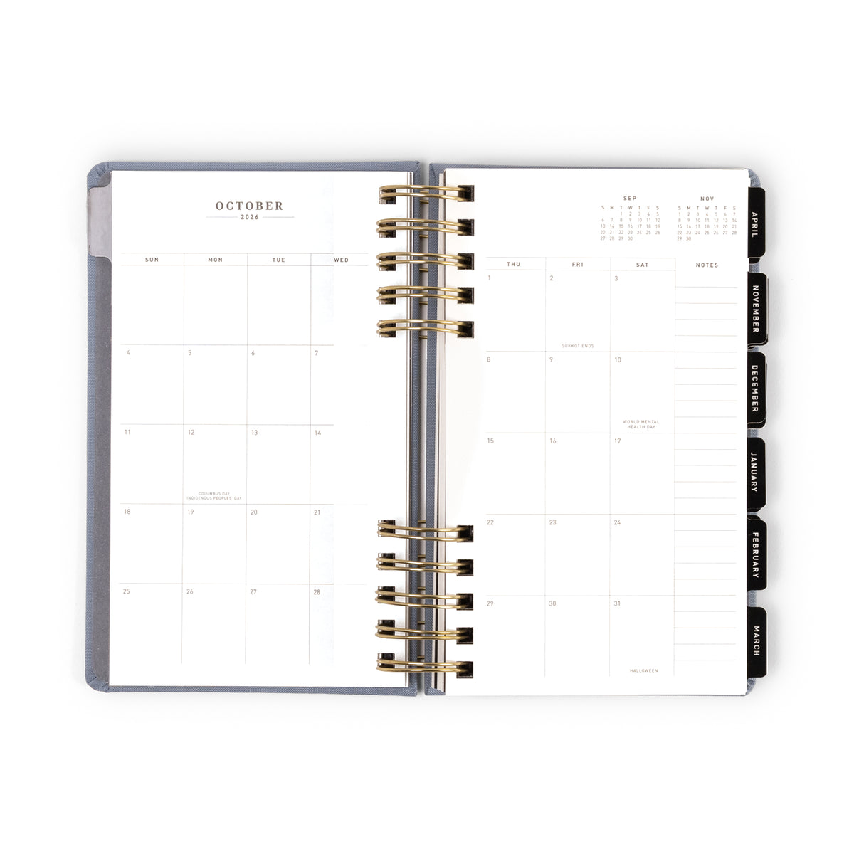 2026-2027 Weekly/Monthly Planner Slate Blue