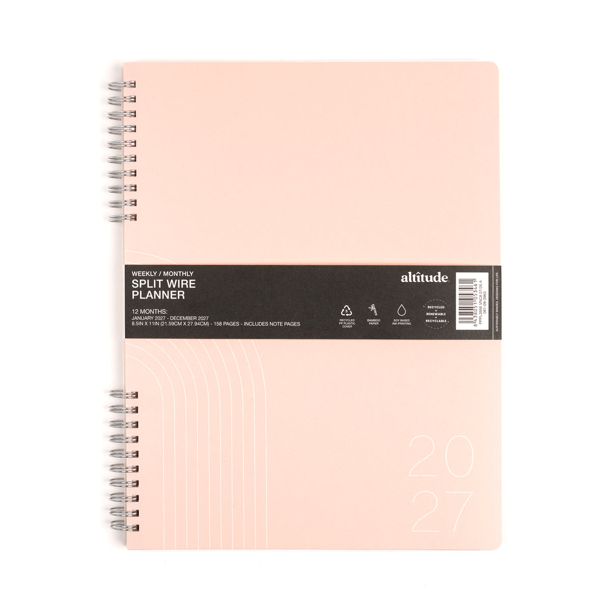 2027 Weekly/Monthly Planner Pink