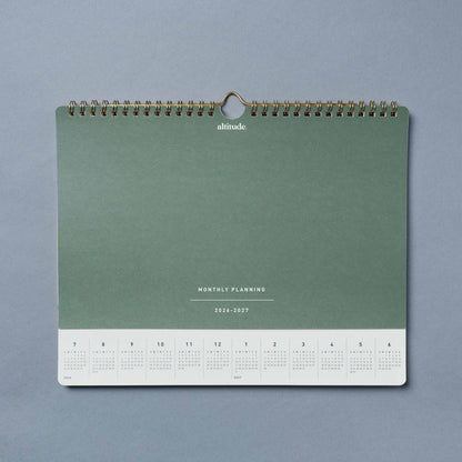 12 Month 2026-2027 11"x 8.75" Wall Calendar - Dark Sage