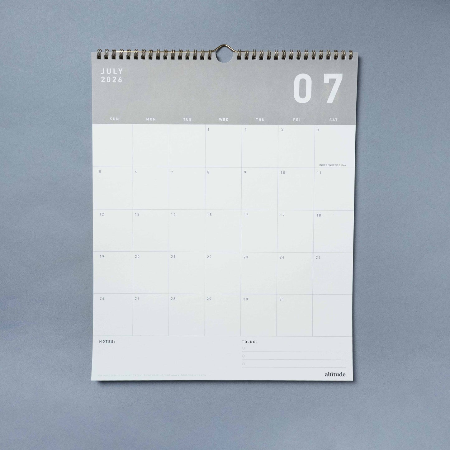 12 Month 2026-2027 12"x 15" Wall Calendar - Warm Gray