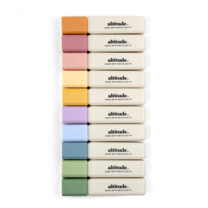 10pk Mini Highlighters 5.0mm Multicolor Ink